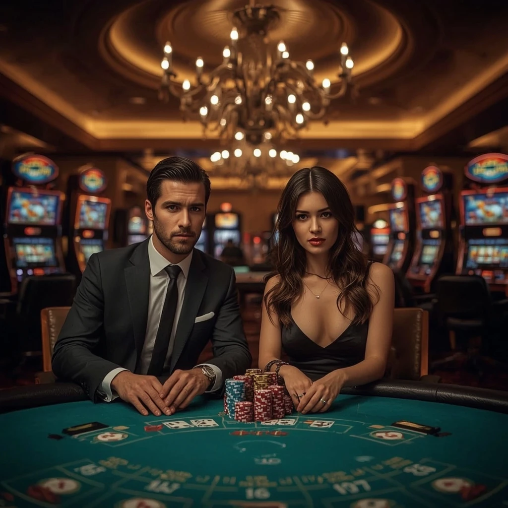 Deux joueurs de poker dans un Bof Casino
